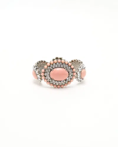 Miu Miu Pink Composite Crystal Embellished Floral Bracelet