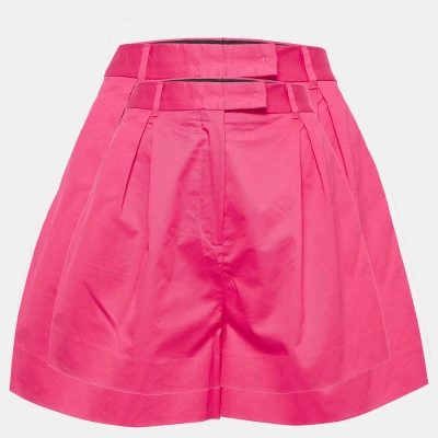 Pre-owned Miu Miu Pink Cotton Pleated Shorts S