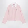 Miu Miu Pink Cotton Shirt With Logo Women In Pink