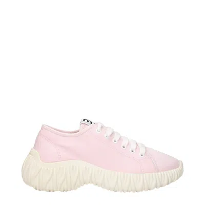 Miu Miu Pink Fabric Low Top Women's Sneakers