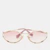 Miu Miu Pink Gradient Smu52y Logo Oval Sunglasses In Pink