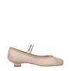 Miu Miu Pink Leather Ballet Flats In Nude