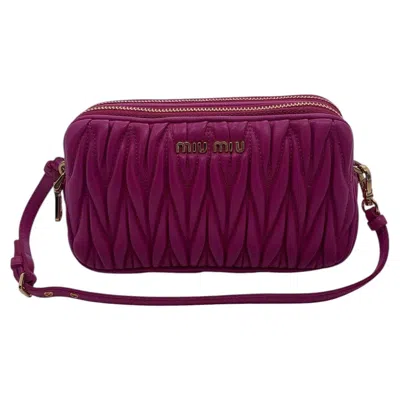 Pre-owned Miu Miu Pink Leather Camera Shoulder & Crossbody Bag