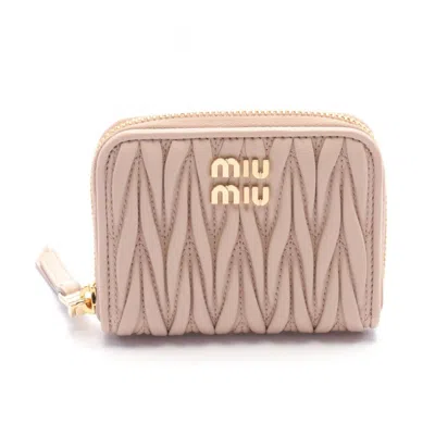 Pre-owned Miu Miu Pink Leather Coin Purse/coin Case ()