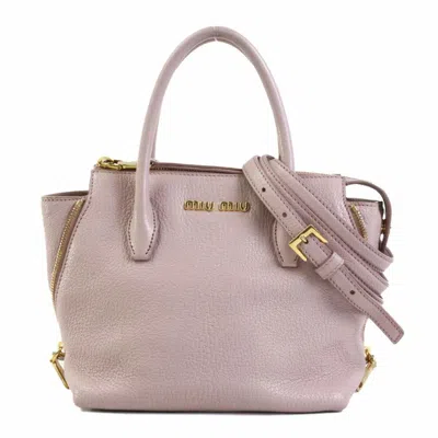 Pre-owned Miu Miu Pink Leather Handbag Shoulder Bag ()