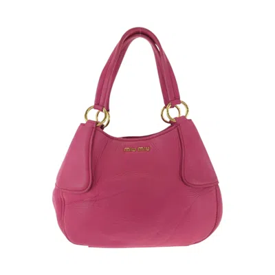 Pre-owned Miu Miu Pink Leather Handbag Shoulder Bag ()