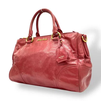 Pre-owned Miu Miu Pink Leather Handbag Tote Bag ()