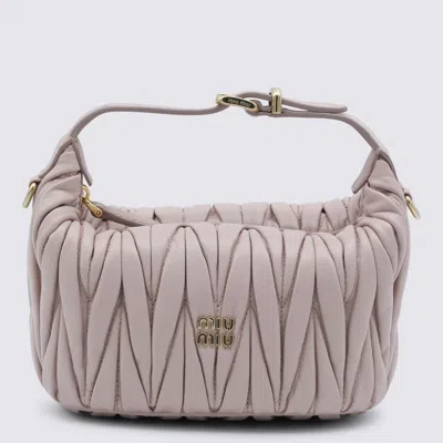 Miu Miu Pink Leather Mini Bag In Neutral
