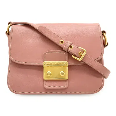 Pre-owned Miu Miu Pink Leather Pochette Shoulder Bag ()