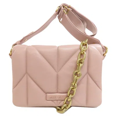 Pre-owned Miu Miu Pink Leather Shoulder Bag ()