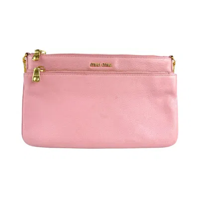 Pre-owned Miu Miu Pink Leather Shoulder Bag ()