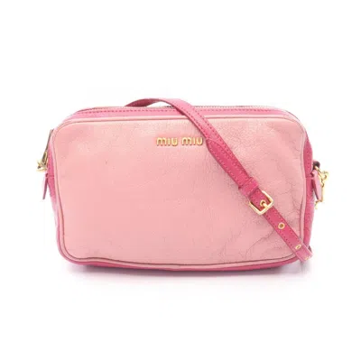 Pre-owned Miu Miu Pink Leather Shoulder Bag ()