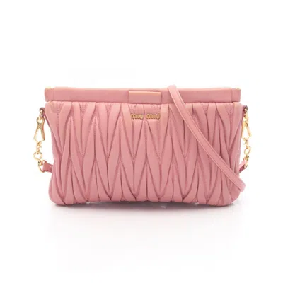 Pre-owned Miu Miu Pink Leather Shoulder Bag ()