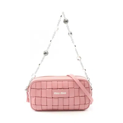 Pre-owned Miu Miu Pink Leather Shoulder Bag ()