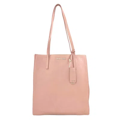 Pre-owned Miu Miu Pink Leather Tote Bag ()