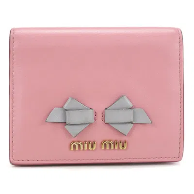 Pre-owned Miu Miu Pink Leather Wallet (bi-fold) ()