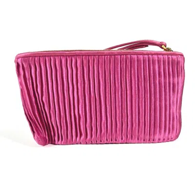 Pre-owned Miu Miu Pink Rayon Silk Clutch Bag Pouch ()
