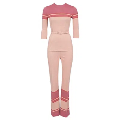 Pre-owned Miu Miu Pink Striped Suit Set Sz.40/s