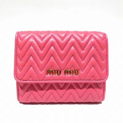Pre-owned Miu Miu Pink Wallet (tri-fold) ()
