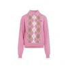 Miu Miu Pink Wool Half-zipper Polo Shirt In Pink