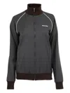 Miu Miu Wool Pinstripe Jacket Side Pockets In Gray