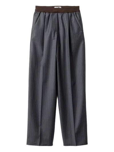 MIU MIU MIU MIU PINSTRIPE GREY PANTS