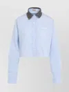 Miu Miu Striped Boxy Shirt In White