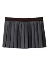 Miu Miu Pinstripe Pleated Skirt In Gray