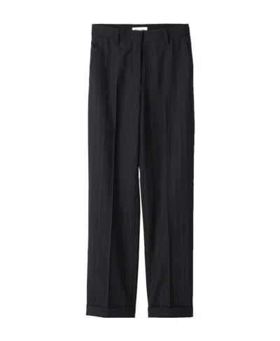 Miu Miu Pinstripe Straight-leg Trousers In Black