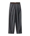 Miu Miu Pinstripe Pleated Wide-leg Drawstring Pants In Blue