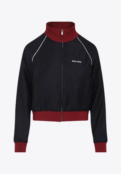 MIU MIU PINSTRIPE VIRGIN WOOL JACKET