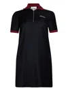 Miu Miu Pinstripe Zip-front Dress In Black