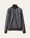 Miu Miu Pinstripe Zip-up Jacket In Gray