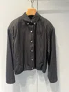 Miu Miu Pinstriped Blouson Jacket In Blue