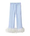 Miu Miu Light Blue Cotton Pants In Blue