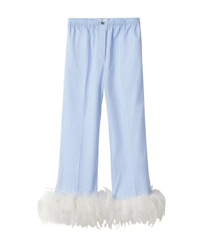 MIU MIU MIU MIU ELASTICATED WAISTBAND STRIPED TROUSERS