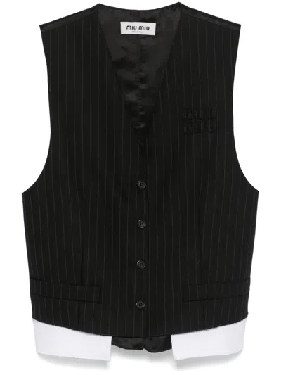 Miu Miu Pinstriped Waistcoat
