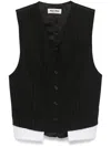 Miu Miu Pinstriped Waistcoat In Black