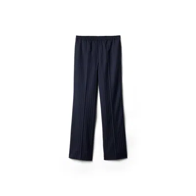 Miu Miu Pinstriped Wool Pants In Blue