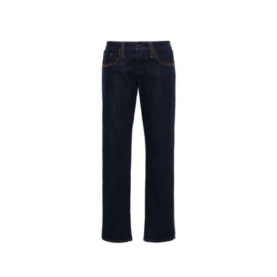 Miu Miu Piped-trim Denim Jeans In Black