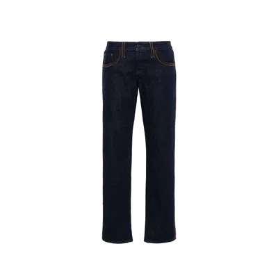 MIU MIU PIPED-TRIM DENIM JEANS