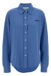 Miu Miu Button-down Shirt With Classic Collar In Blue