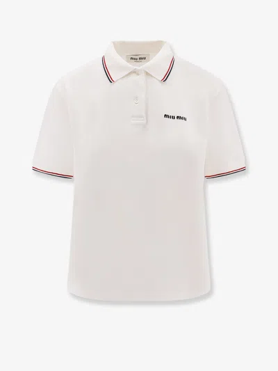 Miu Miu Piqué Polo Shirt With Logo Embroidery