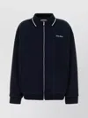 Miu Miu Piquet Jacket With Ribbed Cuffs And Hem In Blue