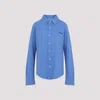 Miu Miu Button-down Shirt With Classic Collar In Blue