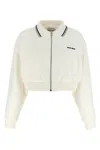 Miu Miu Collared Design Piquet Jacket In White