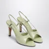 Miu Miu Pistachio-colored Ayers Slingback Sandals In Green