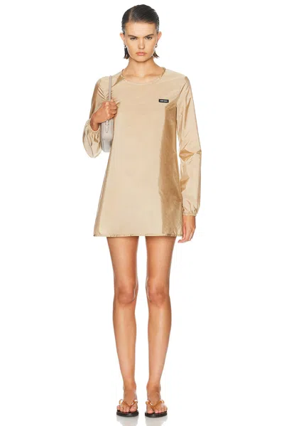 Miu Miu Piuma Carta Dress In Neutral