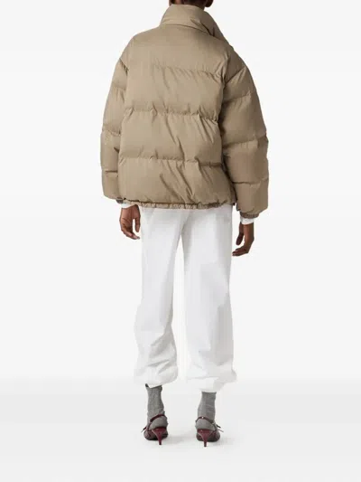 Miu Miu Piumini Ponge'tec Piumino In Neutral