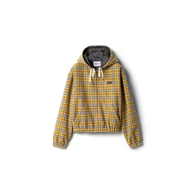 Miu Miu Plaid Blouson Jacket In Yellow